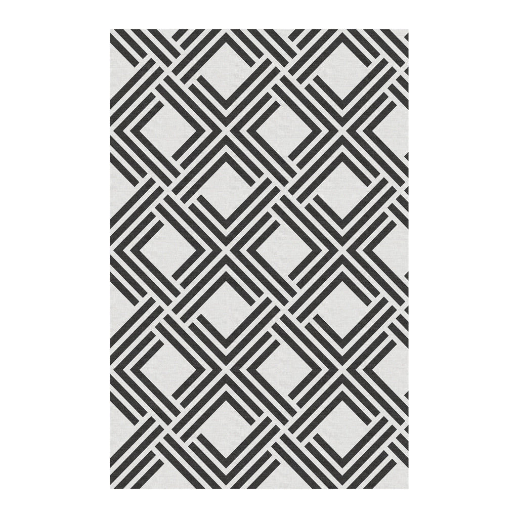Tappeto vinilico di alta qualità geometrica nera 120x180