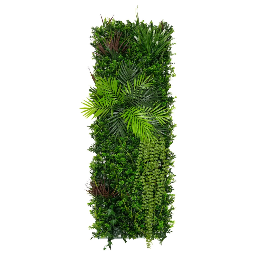Piastrelle da Parete con Piante Artificiali 0,5m x 1.5m Pannello Erba Alina per Giardino e Arredo Casa