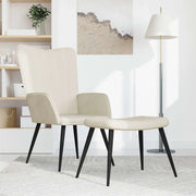 Poltrona Relax con Sgabello Bianco Crema in Velluto 327697