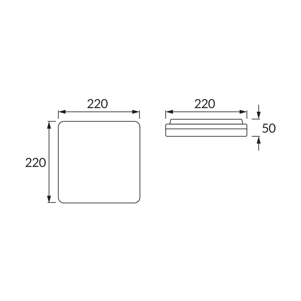 Plafoniera esterna quadrata bianca 22cm LED 18W IP55 Struhm
