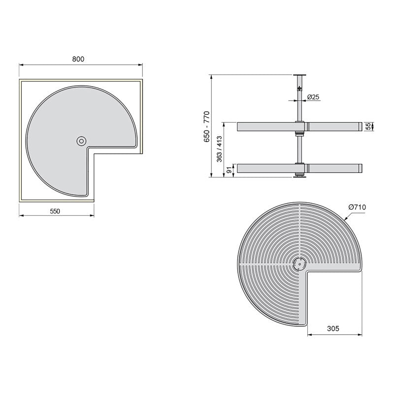 Pattumiere per raccolta differenziata per cucina, 2 x 14L, fissaggio inferiore, estrazione automatica, Acciaio e Tecno..