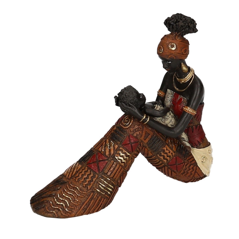 Statua resina donna africana cm 18,5x6h17