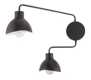 Applique Holi moderna nera doppia orientabile 2xE27 Sigma