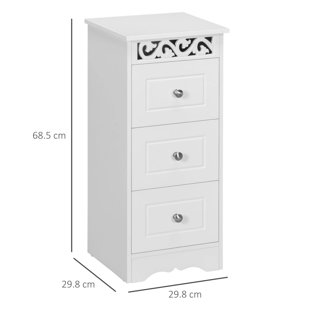 Mobiletto Basso con Cassetti ¨C Minimal ¨C Bianco 29.8x29.8x68.5cm