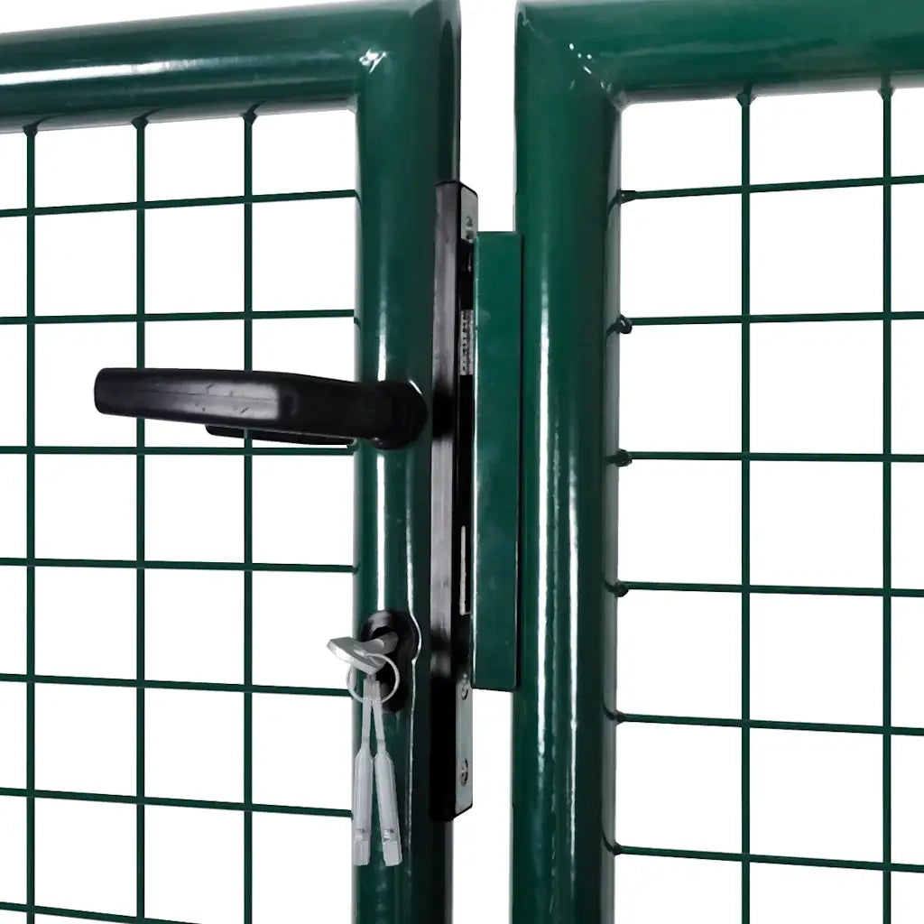 Cancello per Recinzione in Acciaio 300x100 cm Verde 42979
