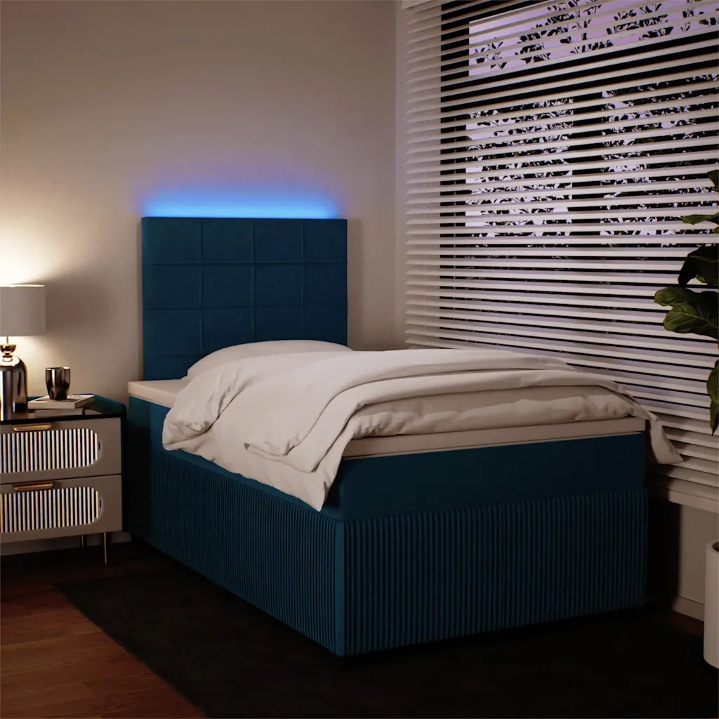 Giroletto a Molle con Materasso Blu 120x200 cm in Velluto 3294614