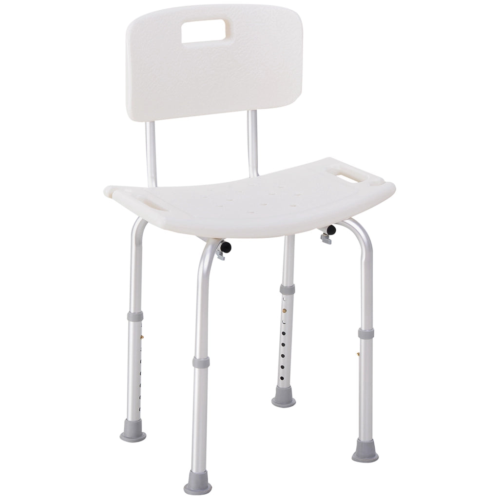 Sedia da Doccia Regolabile con Schienale ¨C zephmum ¨C Grigio Antiscivolo 136 kg