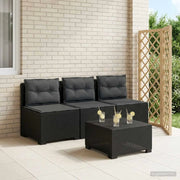 Divano da esterno-Divano da Giardino 3 posti con cuscini in look rattan PP 630700