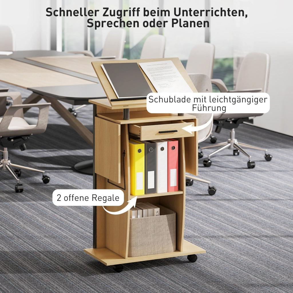 Scrivania con cassetto e scaffali ¨C zephmum ¨C Eichenoptik