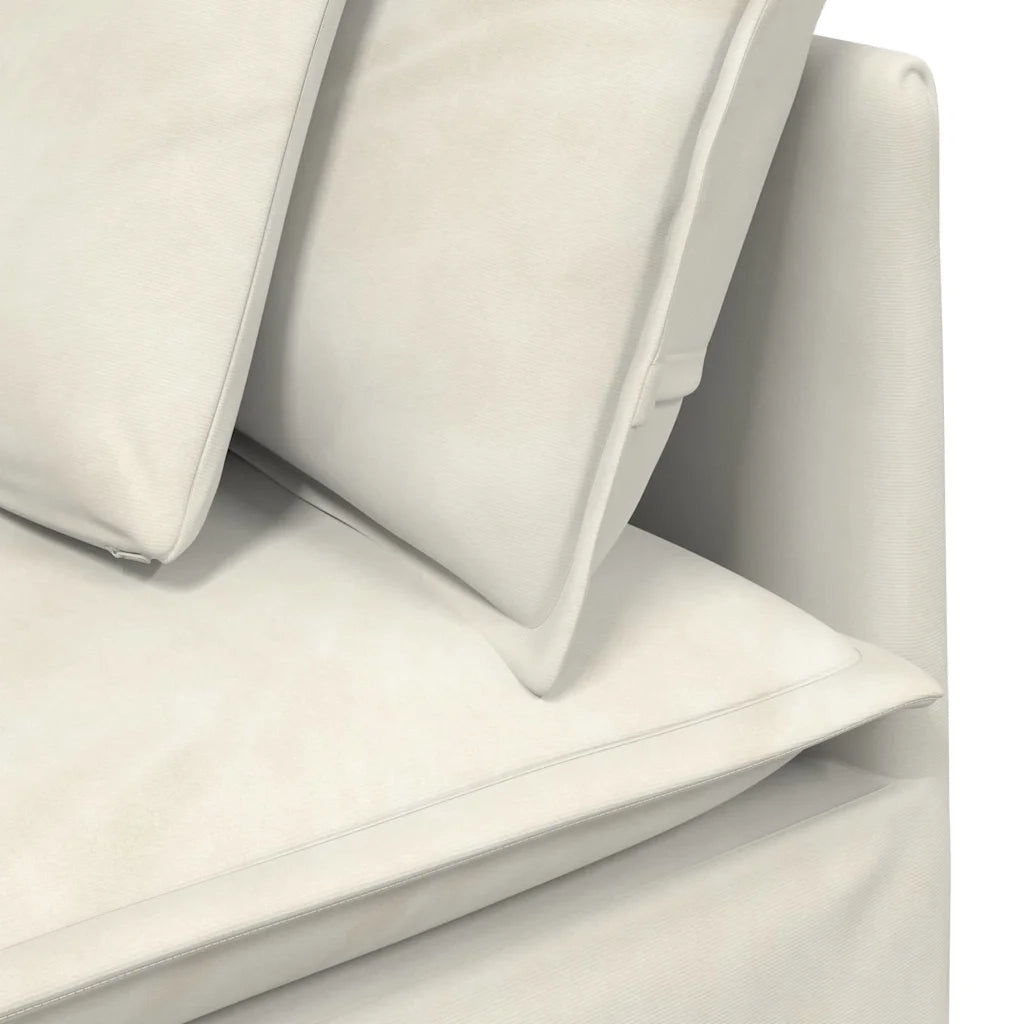 Modulo Angolare Divano Modulare con Cuscini Crema 100 cm 4104466