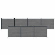 Pannello di Recinzione 7 pcs WPC e Alluminio Grigio