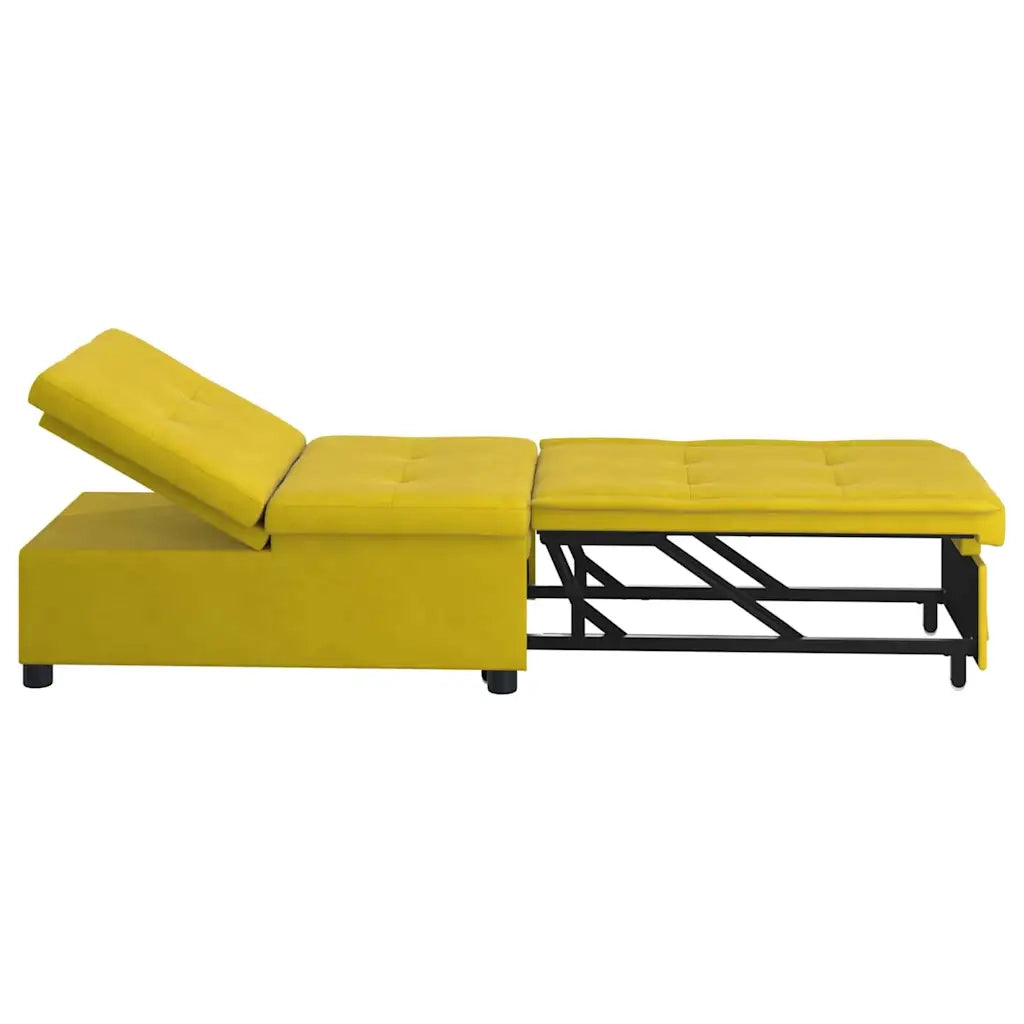 Divano letto Giallo 194 x 67 x 82 cm Velluto 42008601