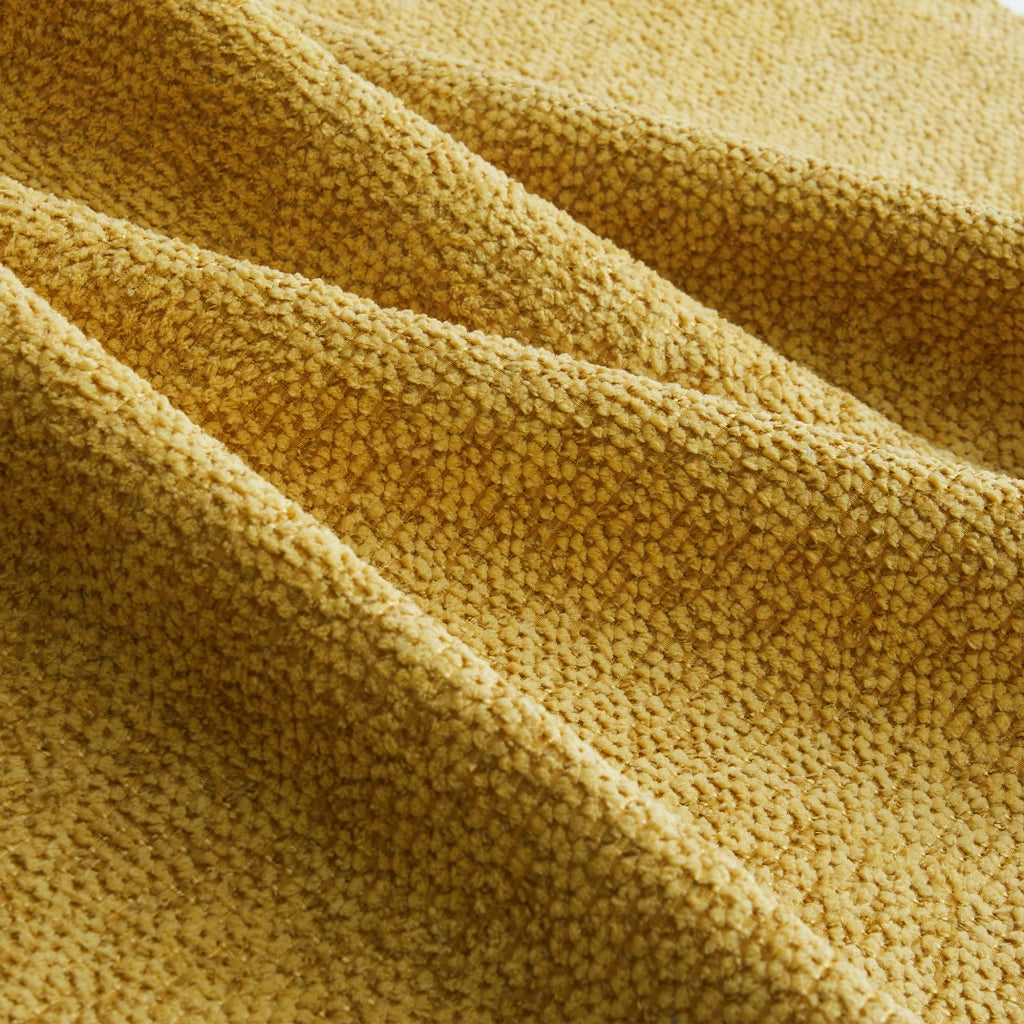 Divano modulare a 4 posti con pouf - Zephmum- Schiuma 32D, seduta profonda, guscio, tessuto morbido, giallo