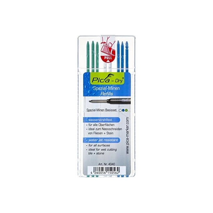Pica-Marker 4040 Pica-Dry Set Mine di Ricambio Speciali 8 pz Permanenti Resistenti all'Acqua 2,8 mm colore Bianco