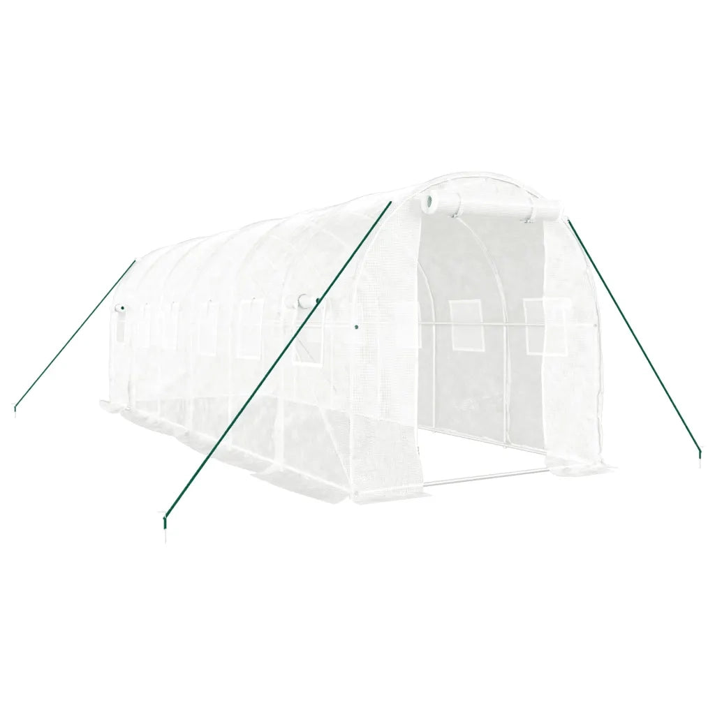 Serra con Telaio in Acciaio Bianco 12 m² 6x2x2 m 3188029