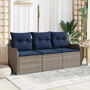 Set Divano da Giardino 3 pz Grigio polyrattan 3345565