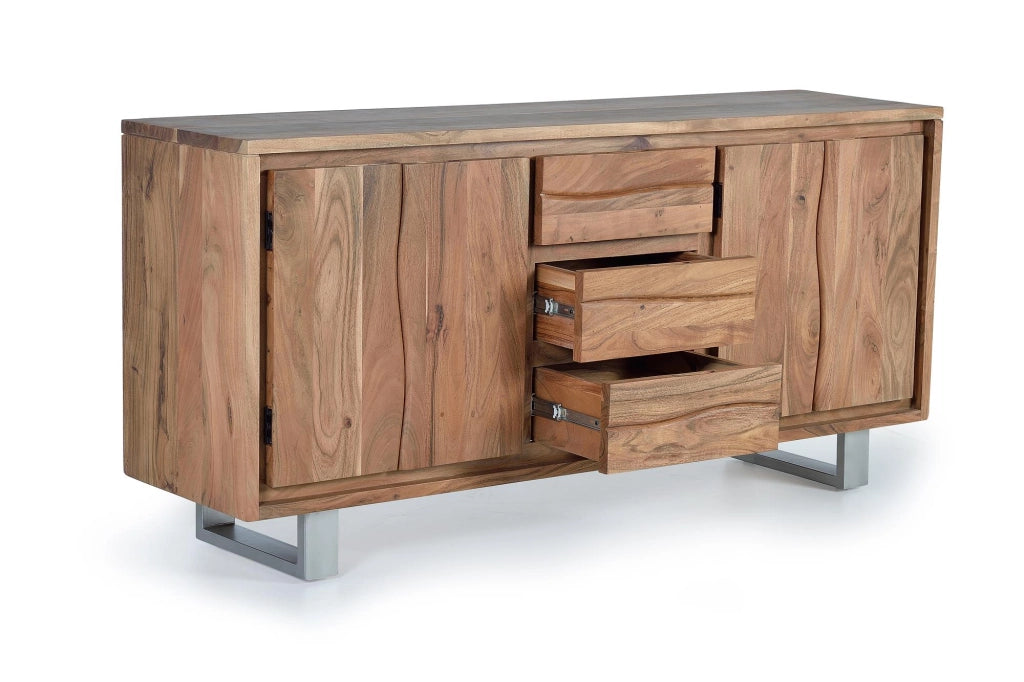 Credenza in massello di mango e piedi in metallo
