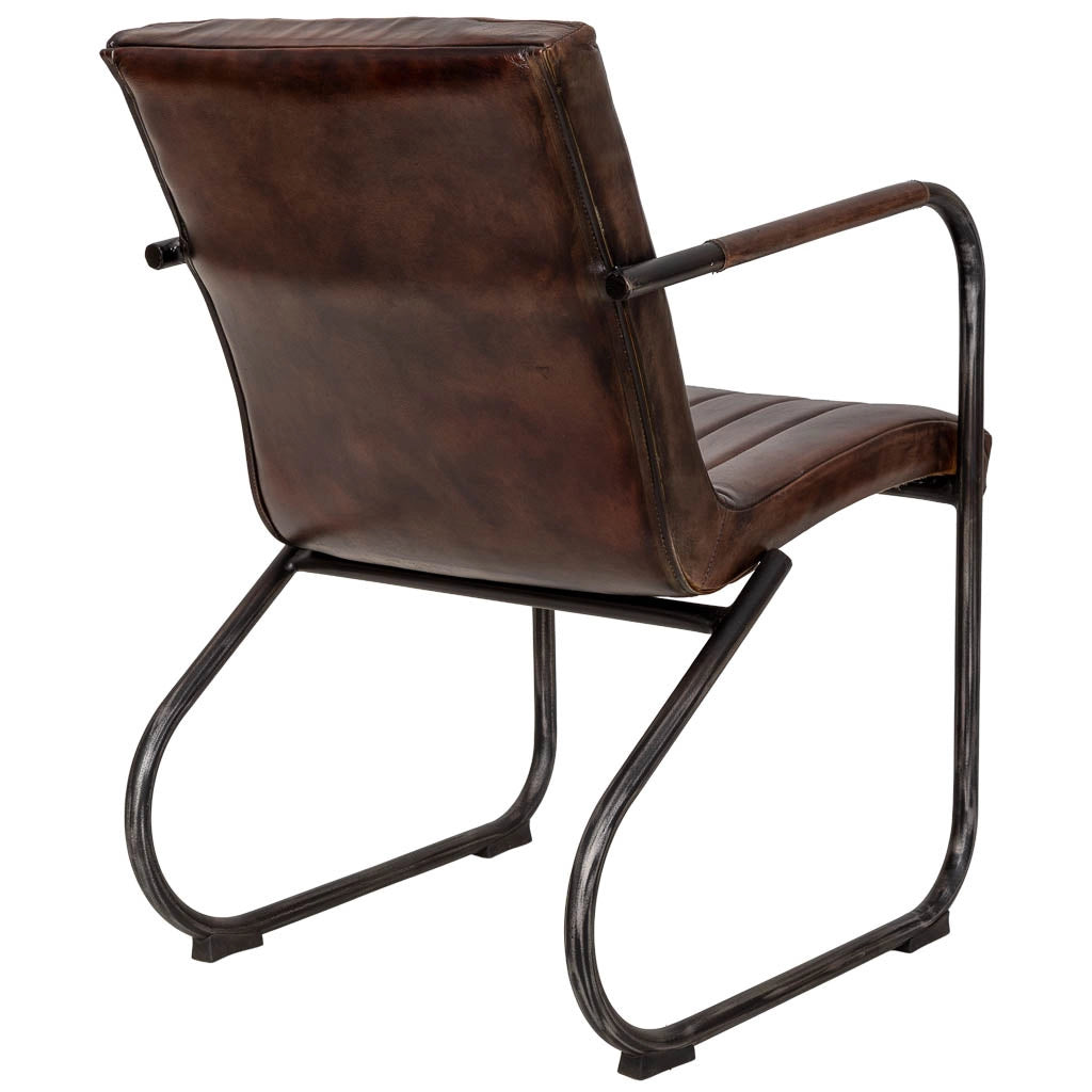 Poltrona in pelle marrone 50x56x87h cm