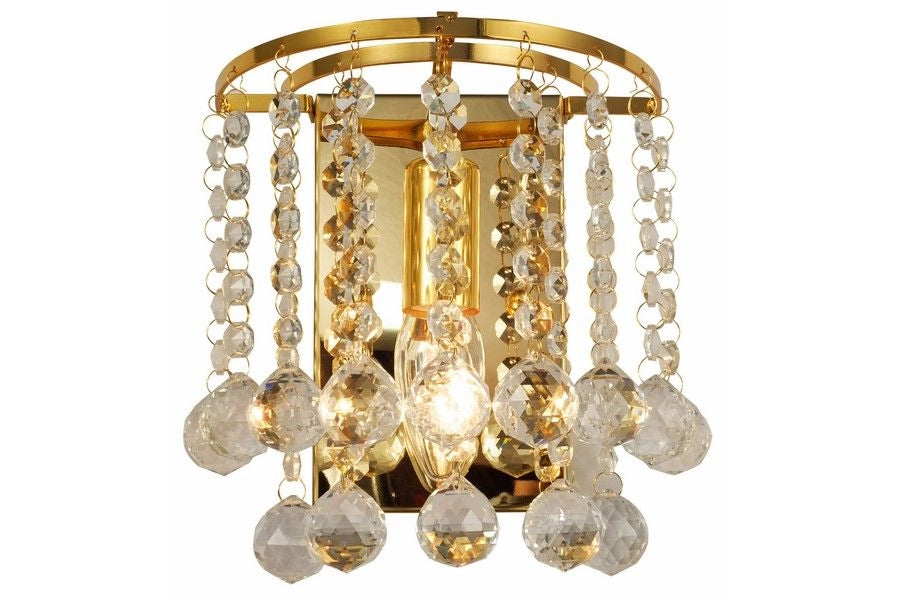 Applique glamour oro con cristalli London Crystal E14
