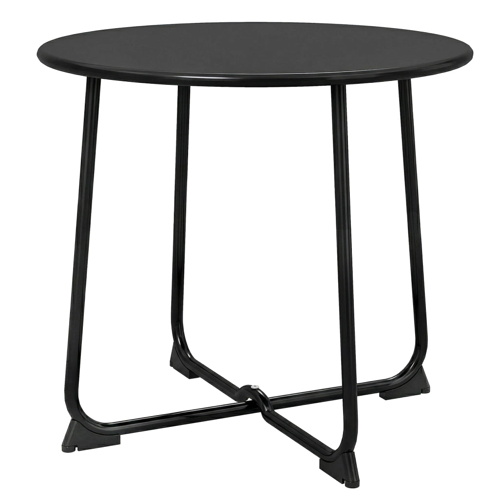 Tavolino da caff¨¨ rotondo ¨C Minimal ¨C metallo nero 50 cm