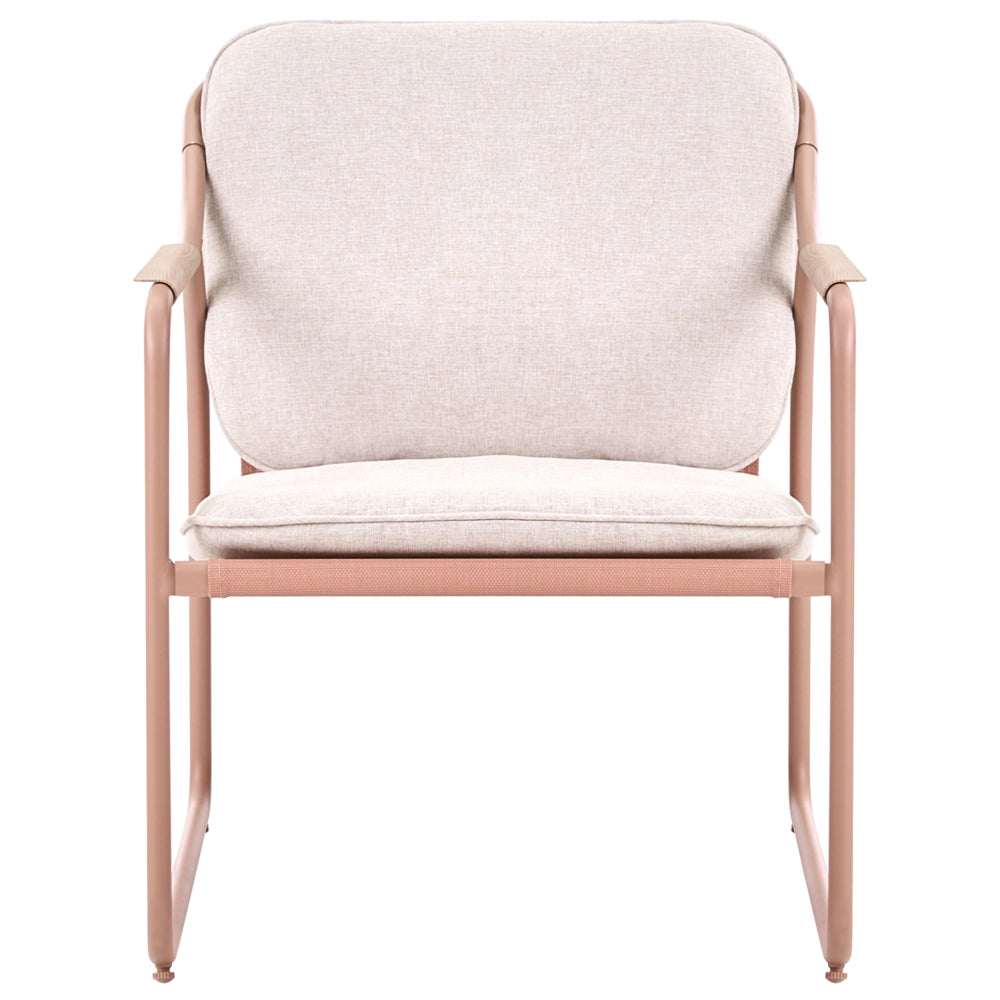 Set da giardino con divano a 4 posti, struttura in acciaio beige, cuscini in olefina e tavolino in vetro temperato: set da per esterni