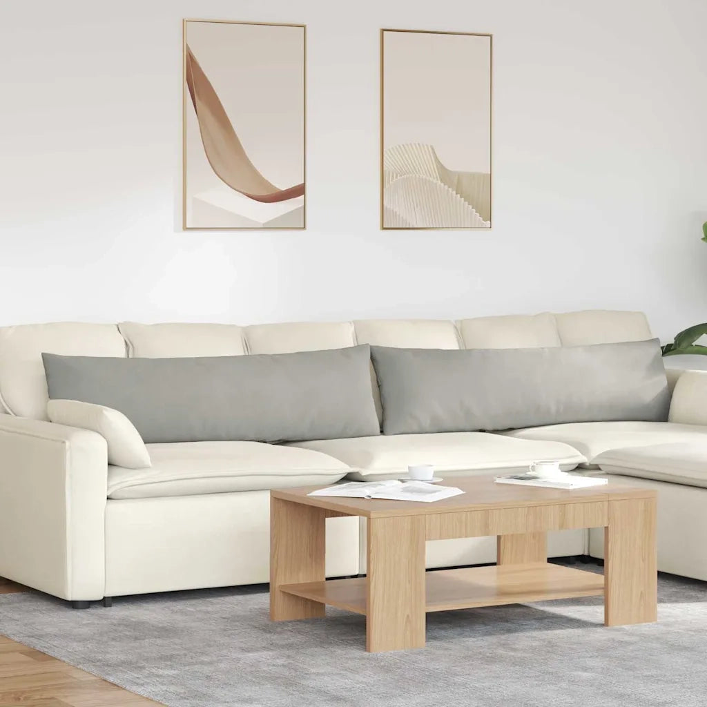 Cuscini da Divano 2 pz-Set di 2 Cuscini per Sofa Grigio chiaro 145 x 40 cm Tessuto 774512