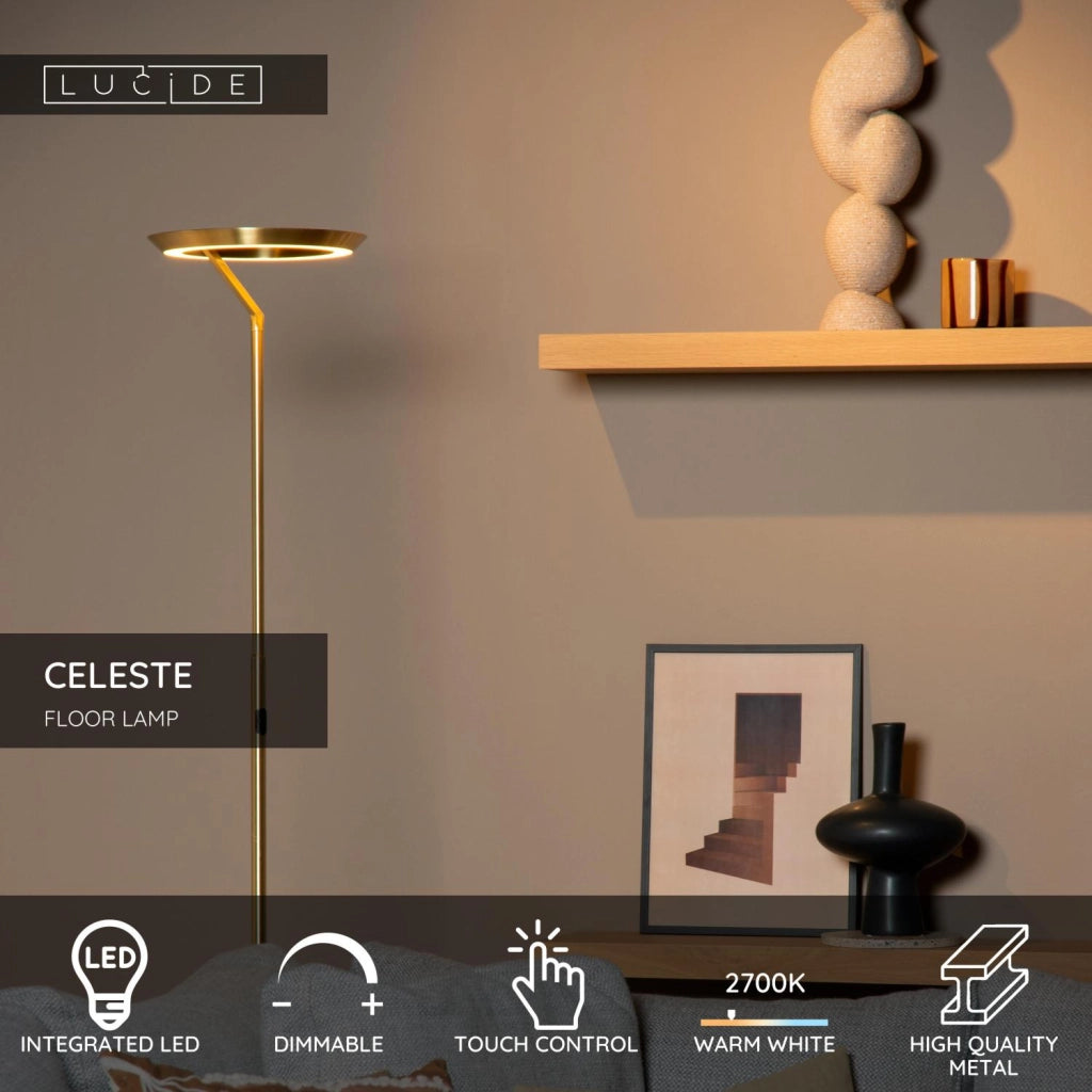 Lampada da terra CELESTE LED 20W oro Lucide