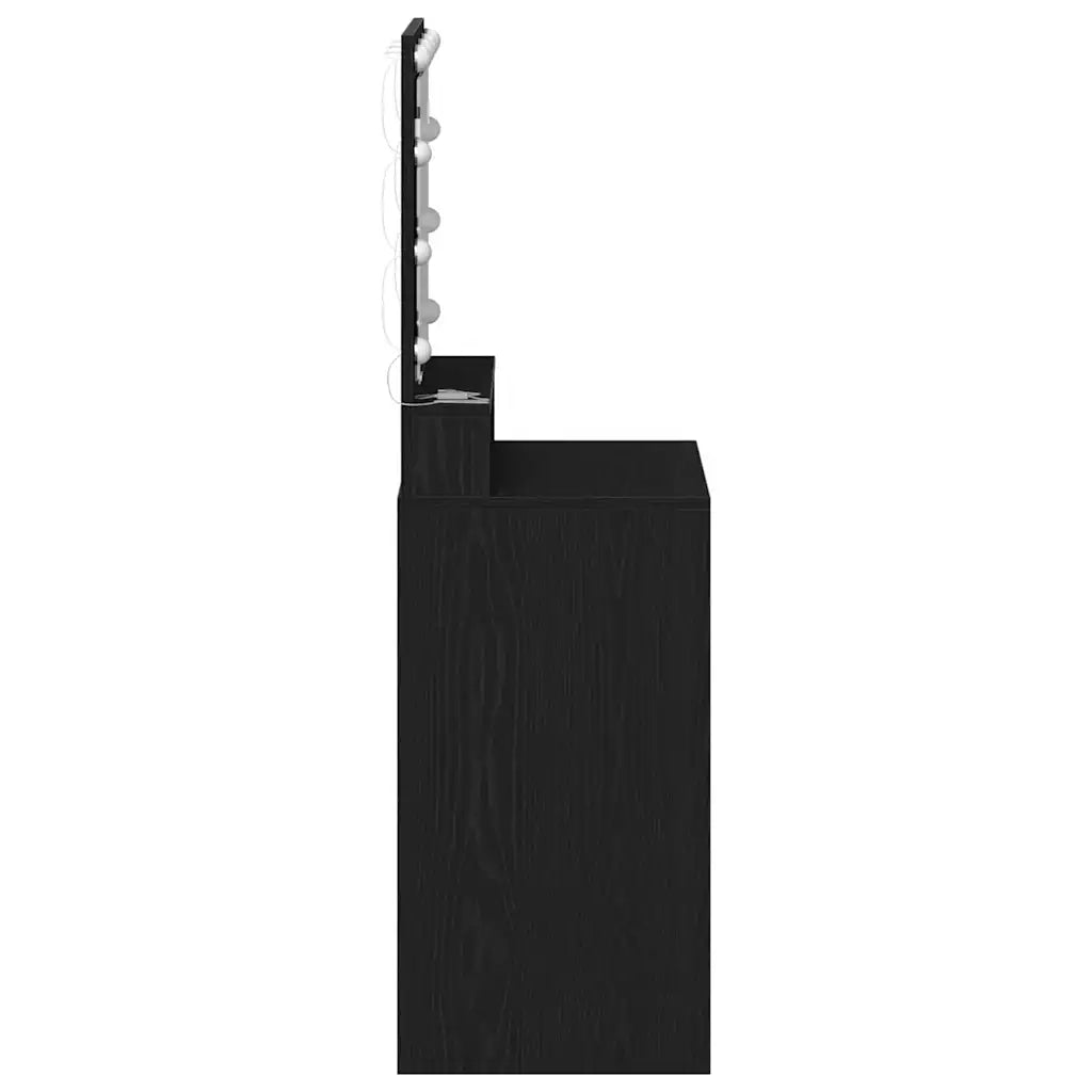 Toeletta | Tavolo da Trucco Rovere Nero 50 x 41 x 135 cm Legno multistrato