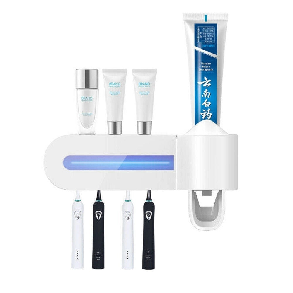 Trade Shop - Sterilizzatore Per Spazzolino Dispenser Dentifricio Supporto Spazzolini Lw-y01 -