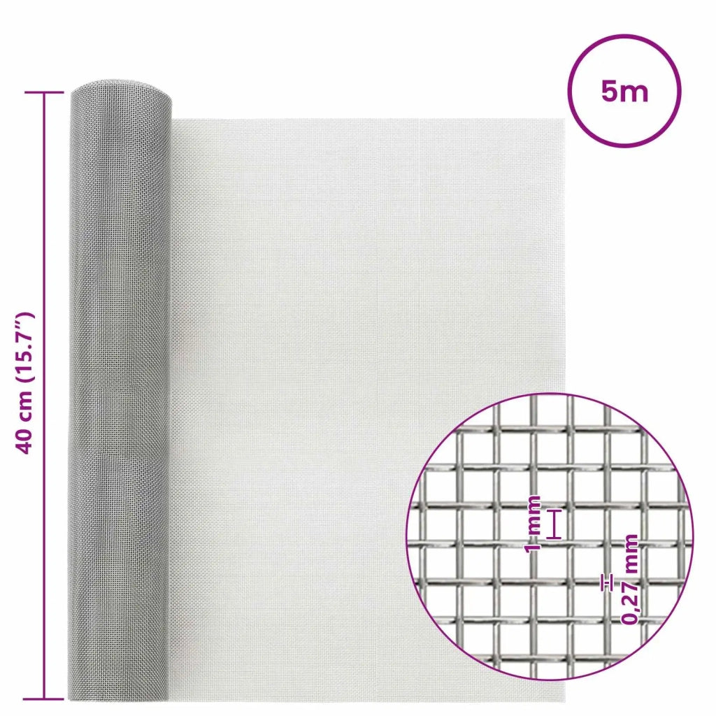 Rete per schermatura 40 x 500 cm 20 Mesh Argento 42039530