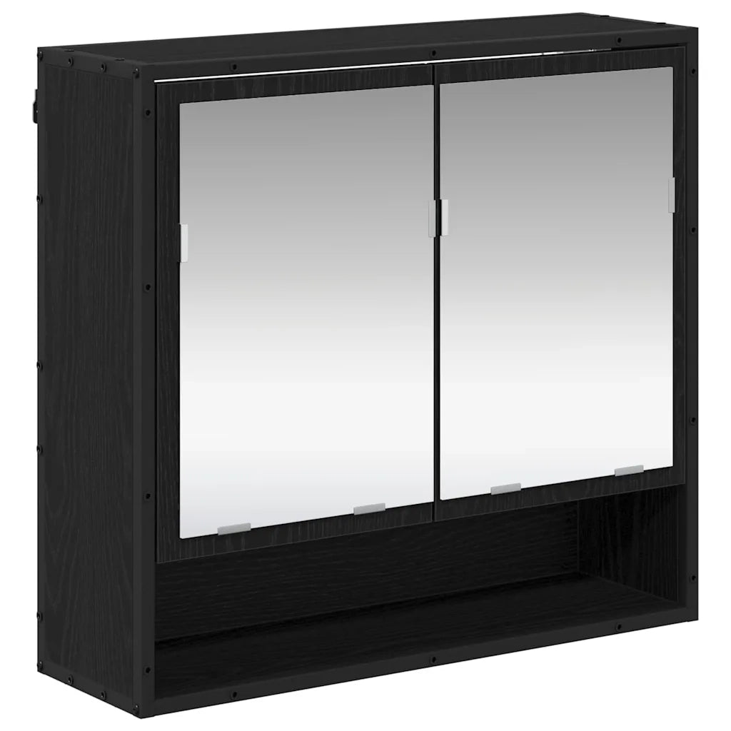 Scaffale da parete con lo scaffale Rovere Nero 65 x 20 x 60 cm 883613