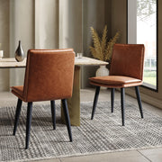 Set 2 sedie da pranzo - Xylo - PU marrone con doppio cuscino