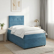 Letto box spring con materasso Blu 120 x 200 cm Velluto 3454587