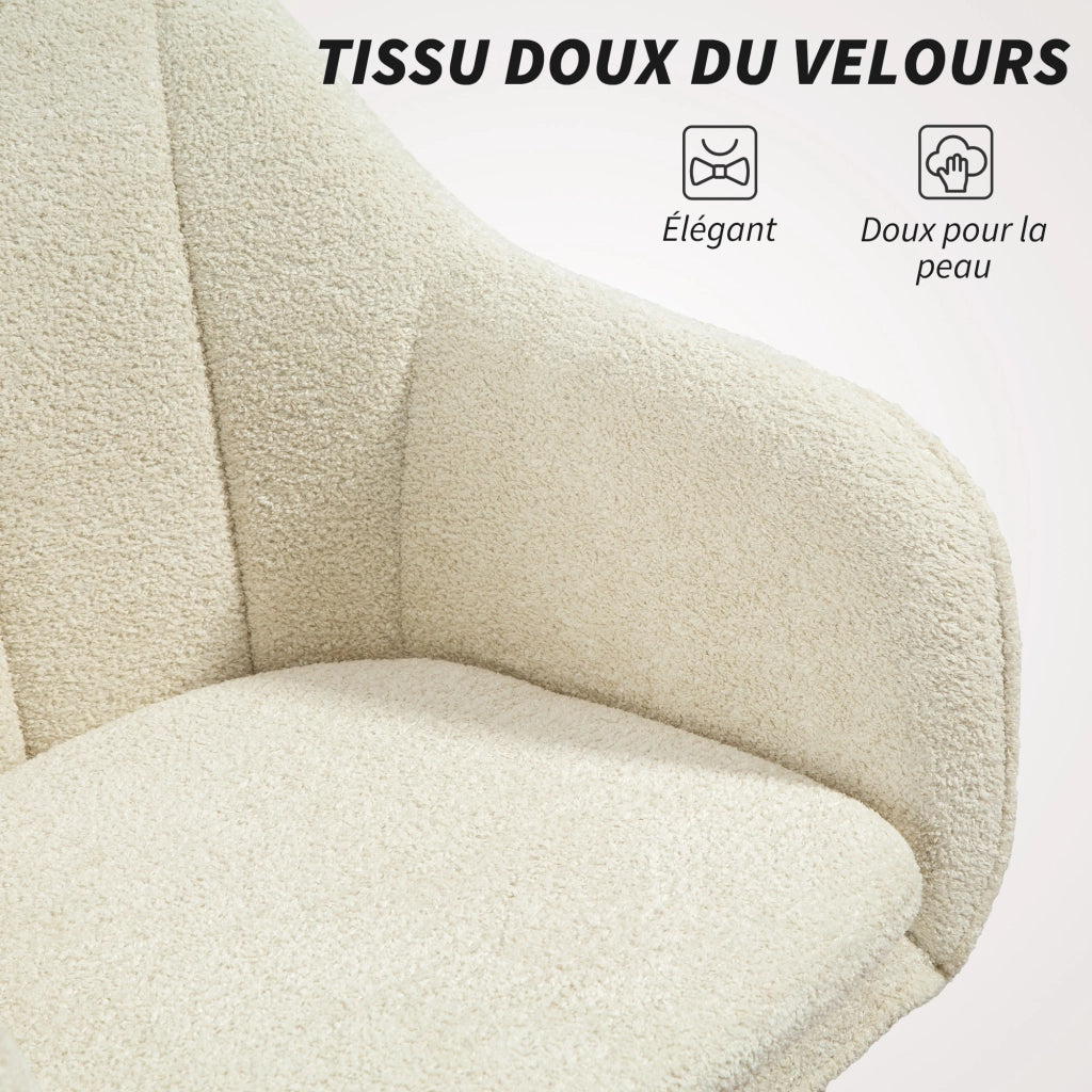 Sedia da Ufficio Ergonomica ¨C Xylo ¨C Beige Regolabile Girevole con Funzione Basculante