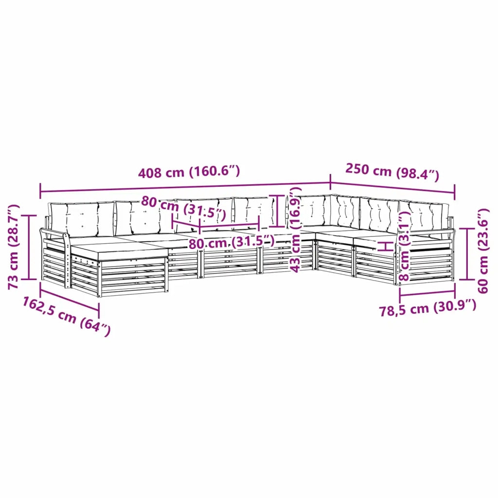 Set di divani da esterno 8 pcs Bianco e Crema 3390965