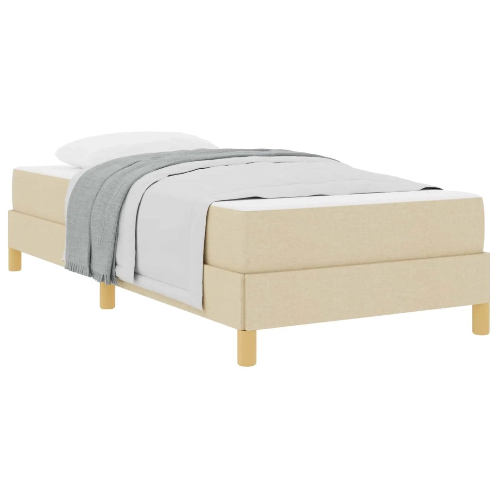 Letto a molle con materasso Crema 80 x 200 cm Tessuto 3398526
