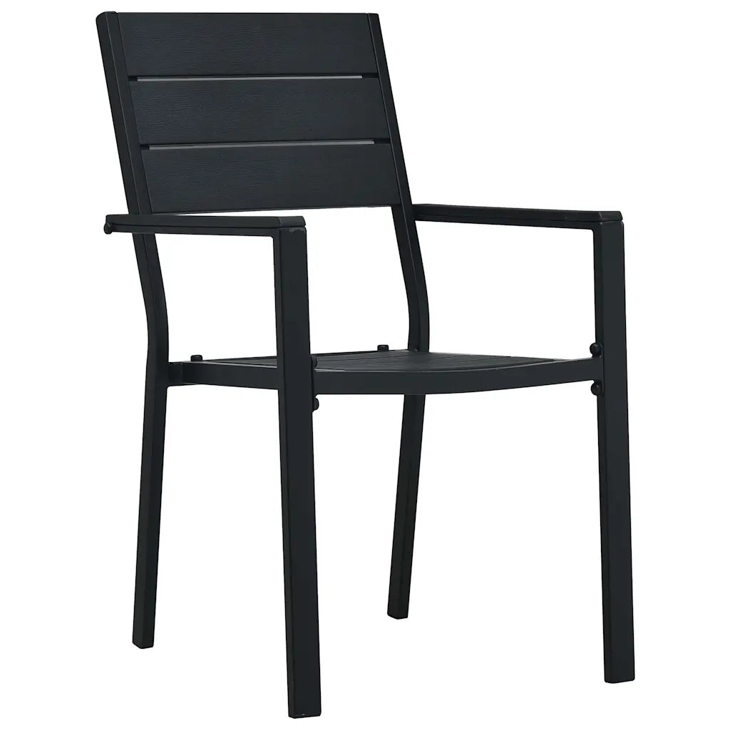 Set da Pranzo per Giardino 7 pcs Nero