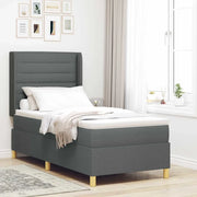 Letto a molle con materasso Grigio 100 x 200 cm Tessuto