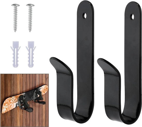 Oreccia inclusa con viti - 2 pezzi - Orecchie da parete - Haken per skateboard - Per parete e porta - Hanger da cappe - Haken da parete