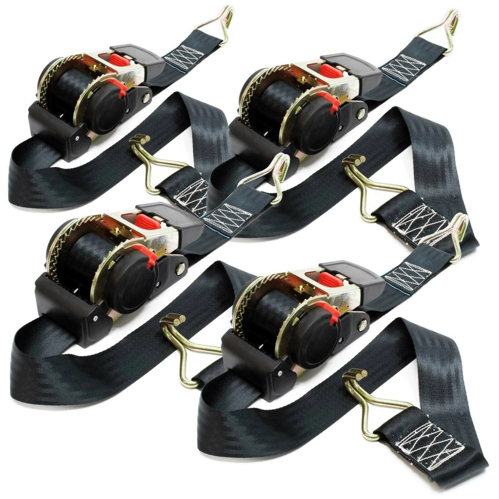 Set di 4 cinghie di fissaggio 1,8x50mm resistenza alla trazione 750 daN con tenditore a cricchetto 16_0001510