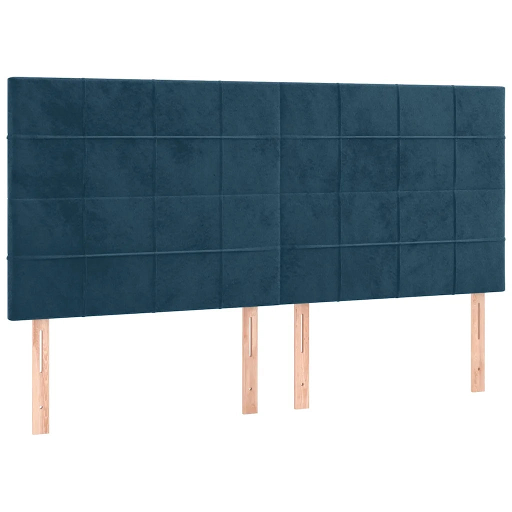 Giroletto a Molle con Materasso Blu Scuro 200x200 cm in Velluto 3129235