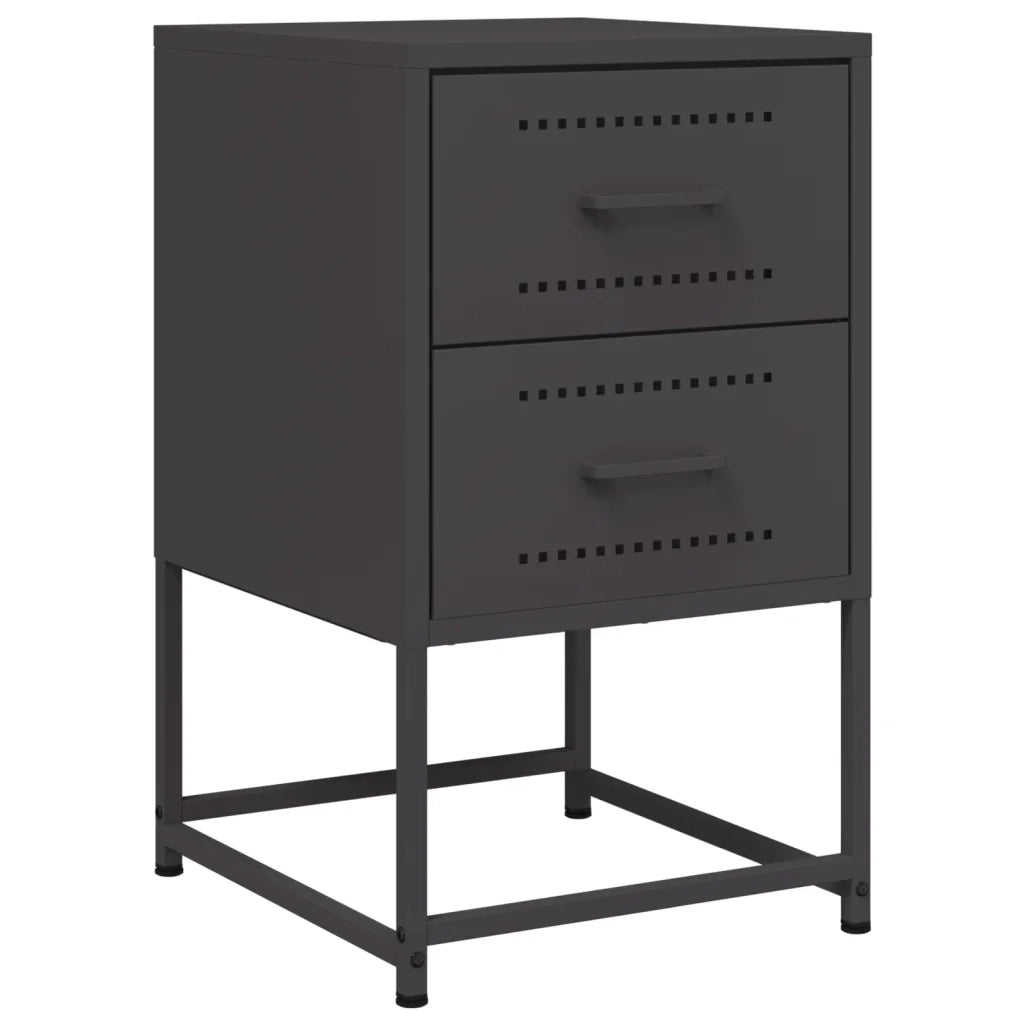 Comodini 2 pz Neri 36x39x60,5 cm in Acciaio 846459