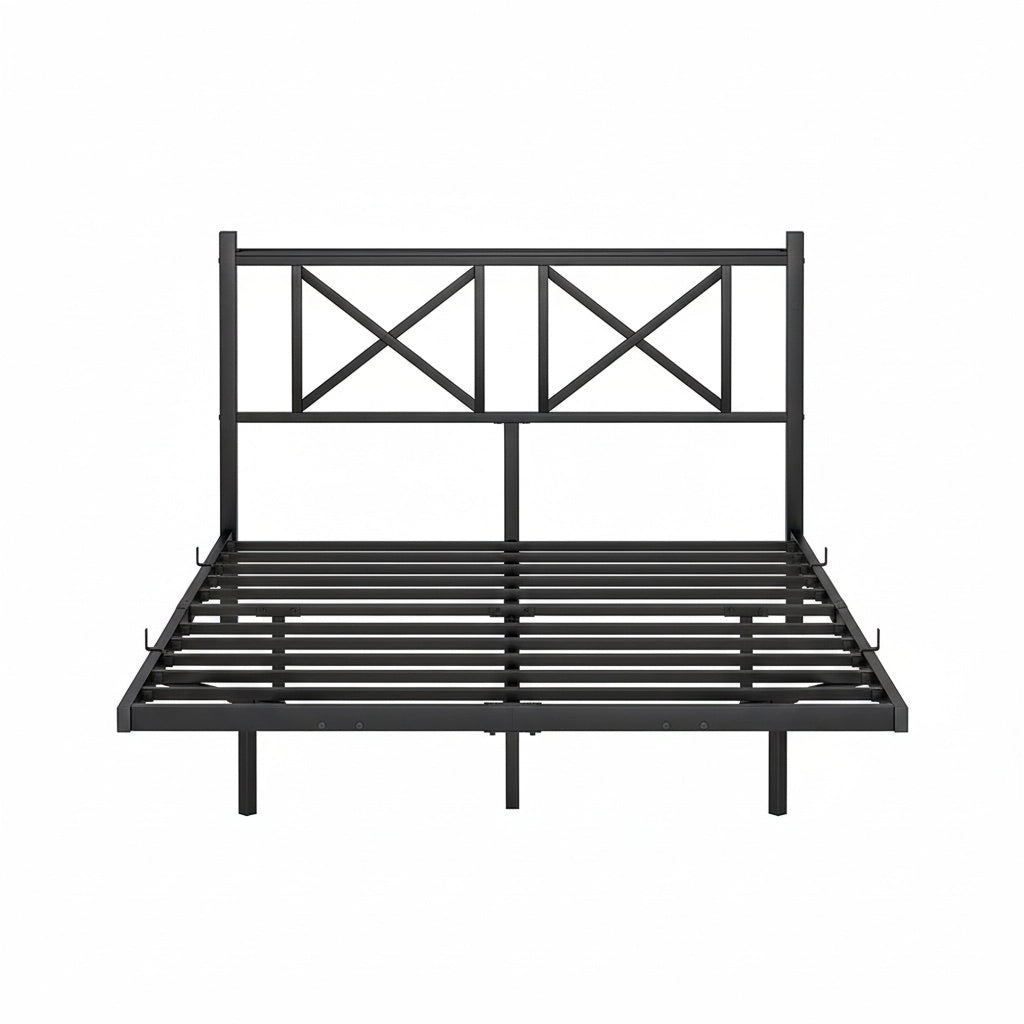 Letto doppio 140x200cm - Xylo - LED USB sospeso facile montaggio