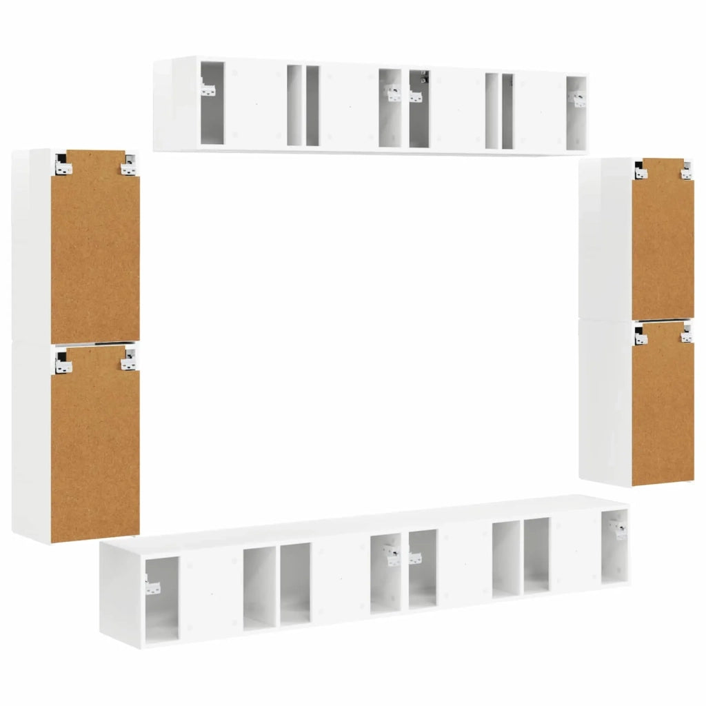 Mobile TV 8 pcs Bianco Lucido 3409145