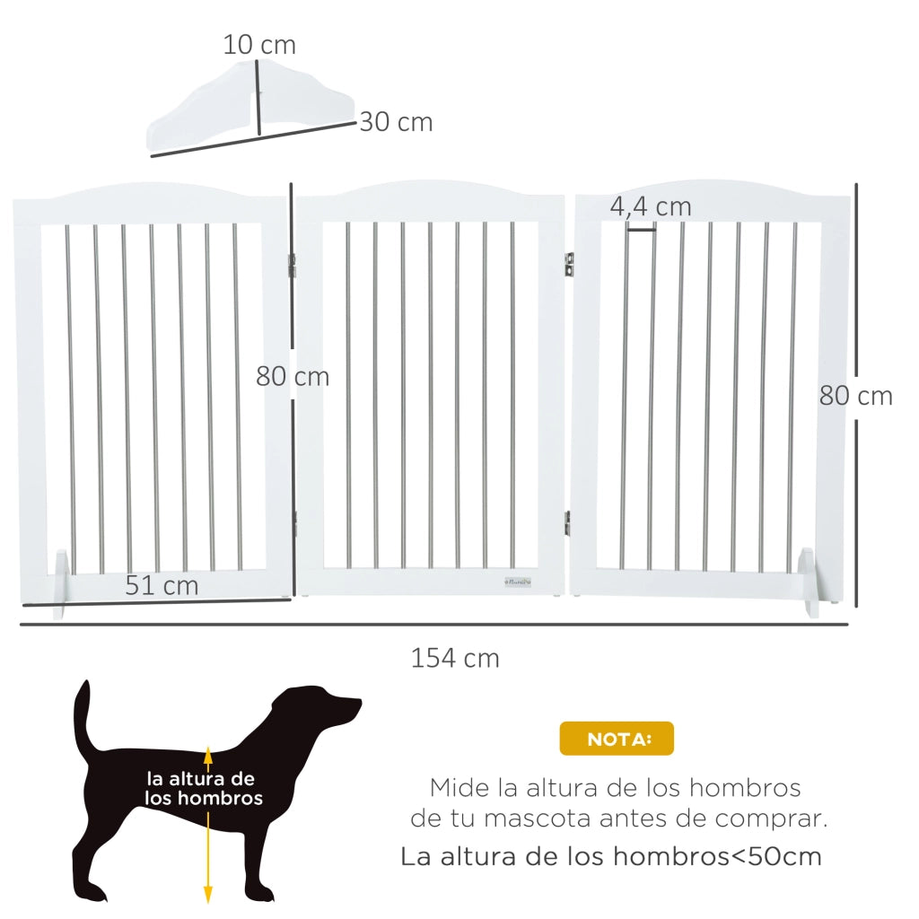 Cancello per Cani Pieghevole per Scale e Porte ¨C Minimal ¨C Bianco 154x30x80 cm
