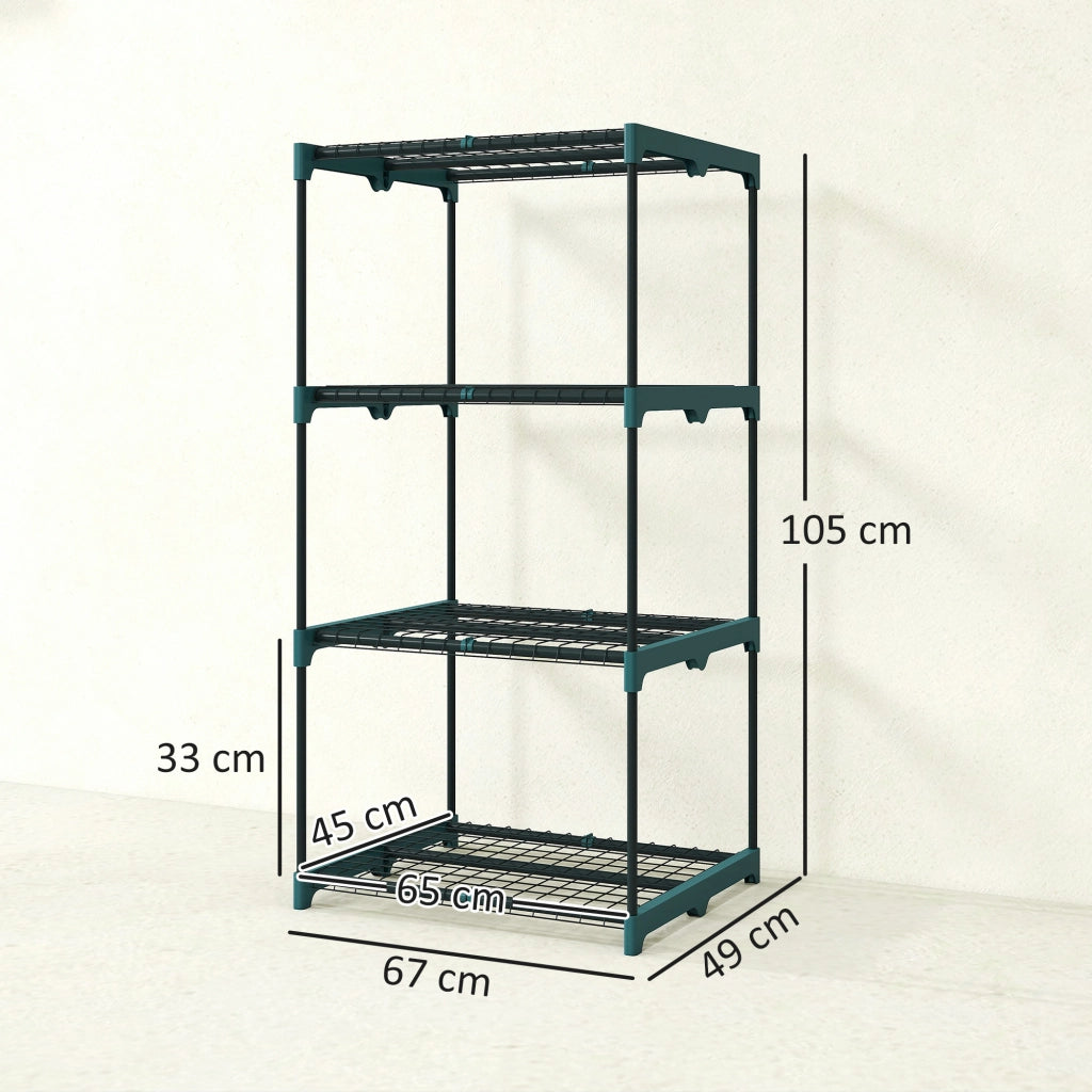 Portapiante a 4 Livelli ¨C Minimal ¨C Verde, Acciaio, Plastica, 67x49x105 cm