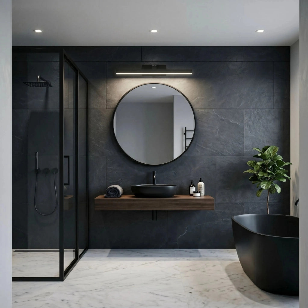 Applique Da Bagno Led Swe013-1w Swe011-1w 58cm Black
