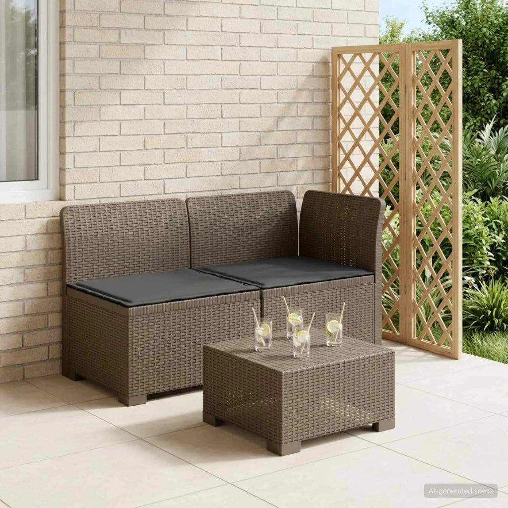 Divano da esterno-Divano da Giardino a 2 Posti con Cuscini Aspetto Rattan PP 805366