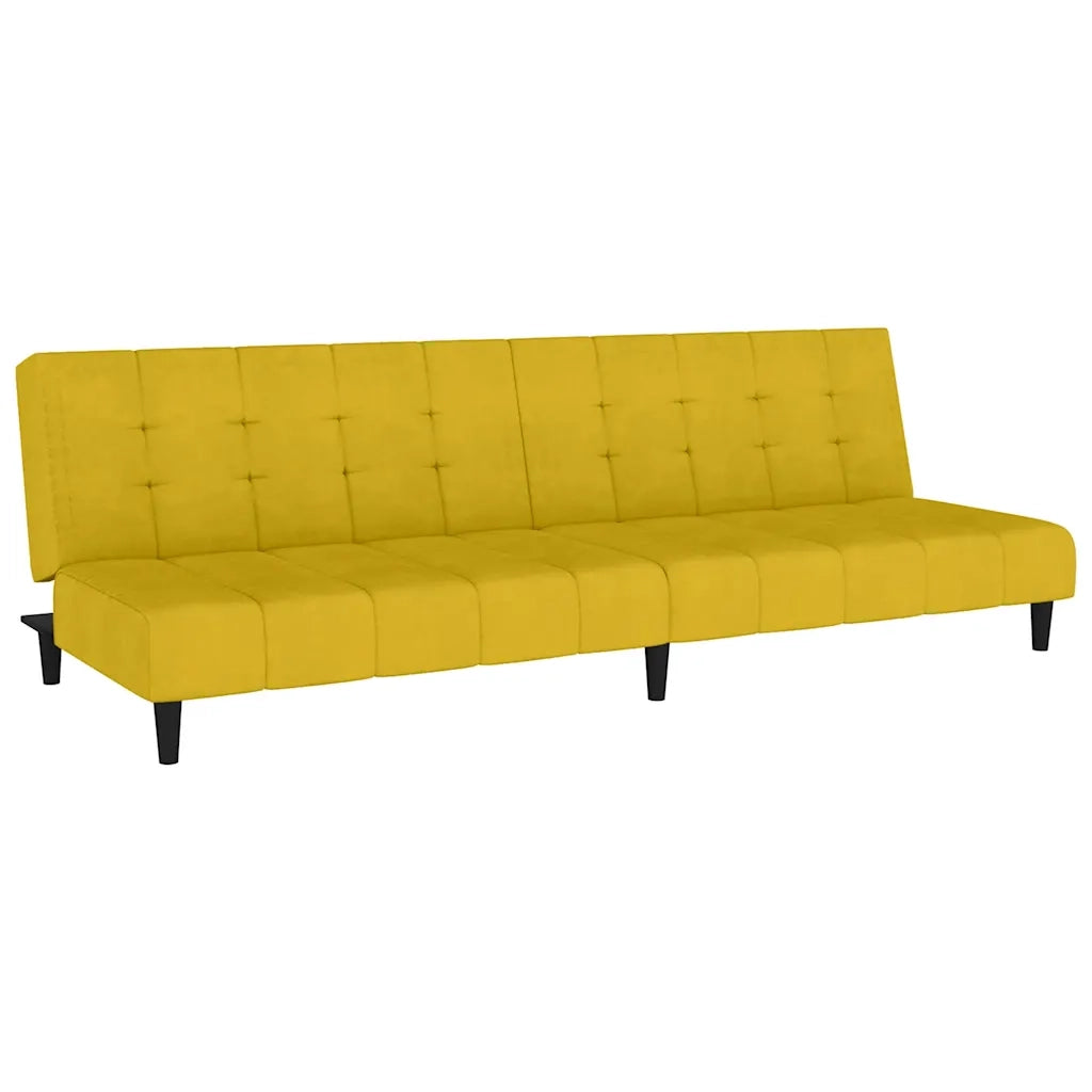 Divano Letto a 2 Posti-Sofa Letto 2 Posti-Daybed Giallo in Velluto 740049
