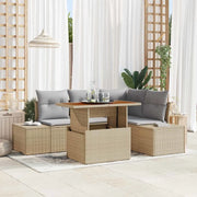 Set Divano da Giardino con cuscino 5 pcs Beige e grigio 3349958